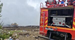 В Чое тушат крупный пожар на полигоне ТБО В Чое тушат крупный пожар на полигоне ТБО
