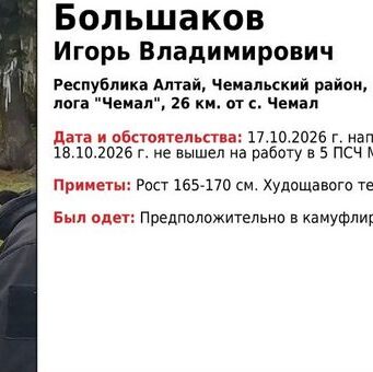 В МЧС сообщили подробности пропажи жителя Чемала